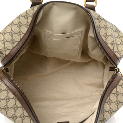 Gucci GG Supreme Monogram Textured Dollar Calfskin Web Medium Ophidia Carry-On Duffle Bag Beige Ebony New Acero 6 of 11