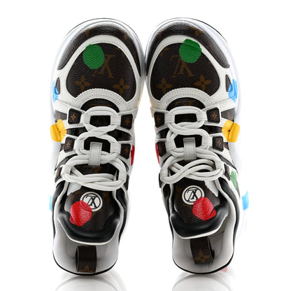 Louis Vuitton LV X YK Calfskin Monogram Dots Monogram Archlight Sneakers 38 White 2 of 10