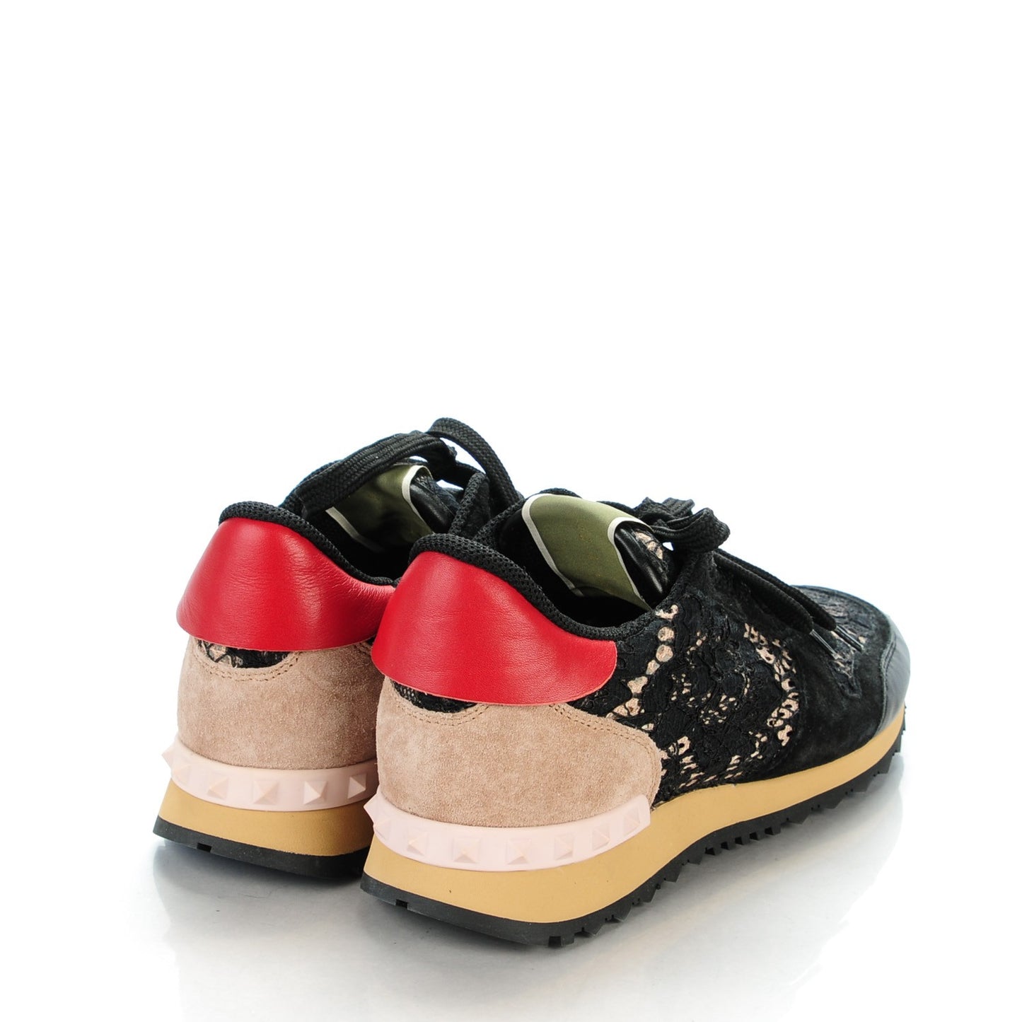 Macrame Lace Suede Womens Rockrunner Sneakers 38 Black
