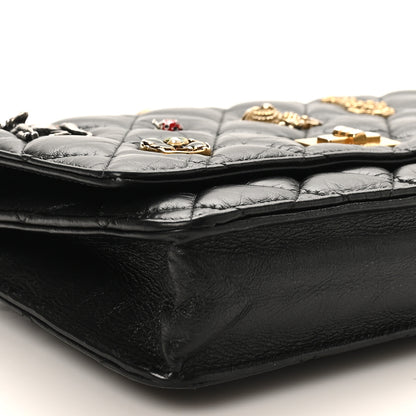 Chanel Aged Calfskin Lucky Charms 2.55 Reissue Wallet on Chain WOC Black 10 of 11