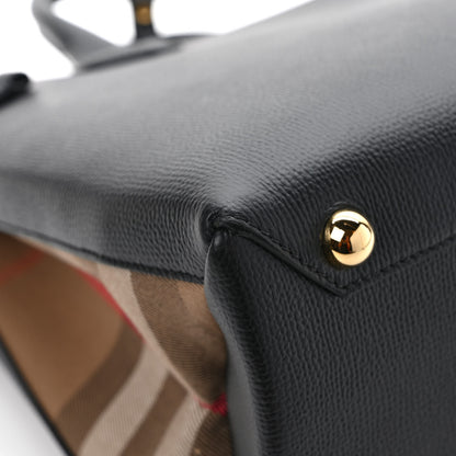 Burberry Derby Calfskin House Check Medium Banner Tote Black 9 of 10