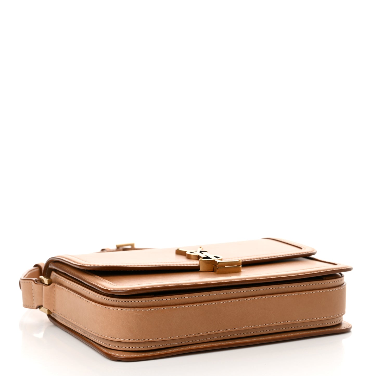 Box Calfskin Monogram Medium Solferino Satchel Natural Tan