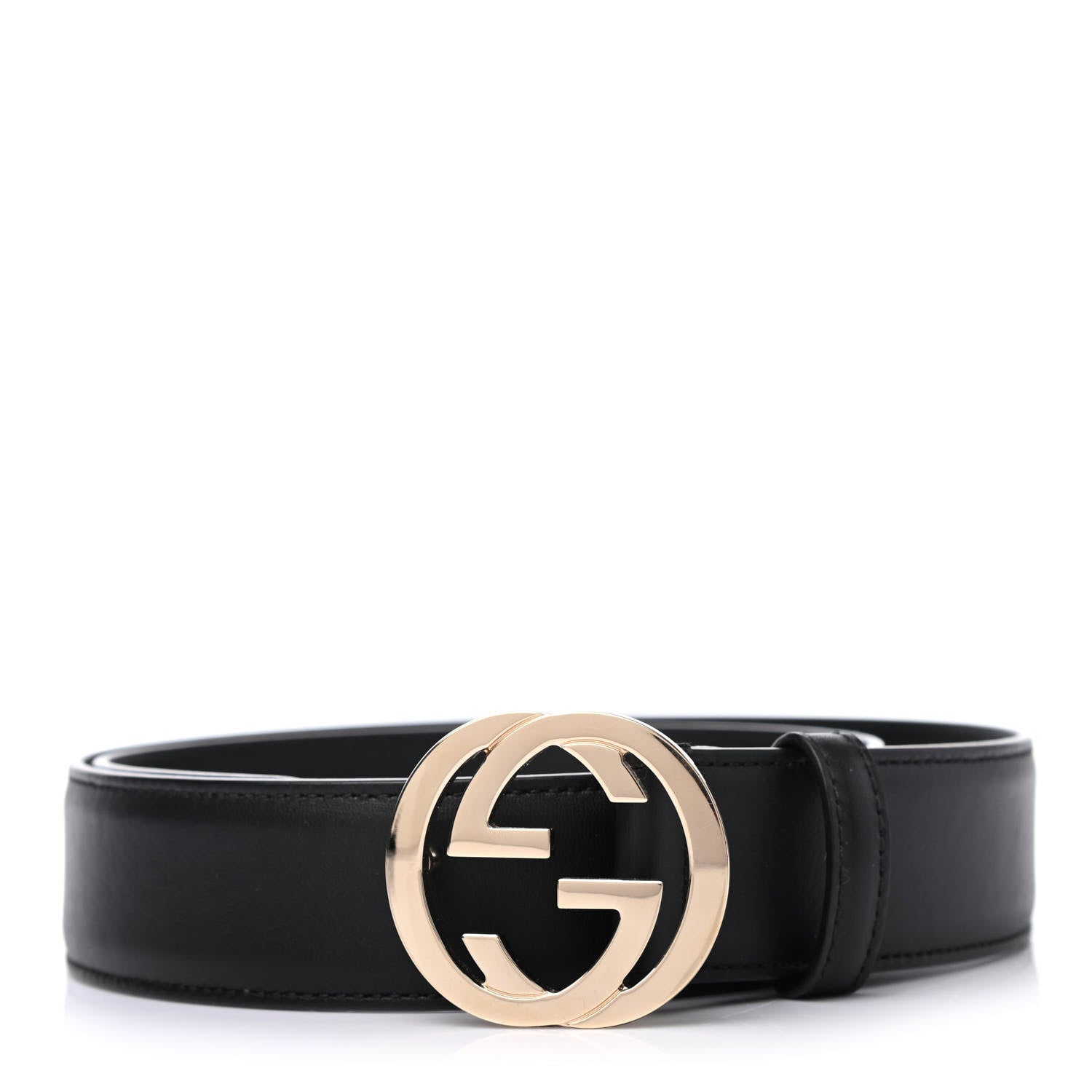 Gucci Calfskin Interlocking G 37mm Belt 85 34 Black 1 of 4