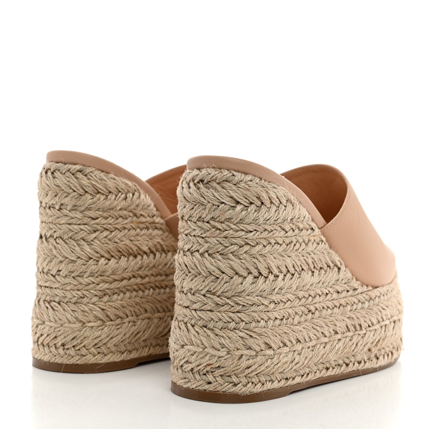 Calfskin Ariella Zeppa 130 Espadrille Sandals 36 Leche Scuro Naturel