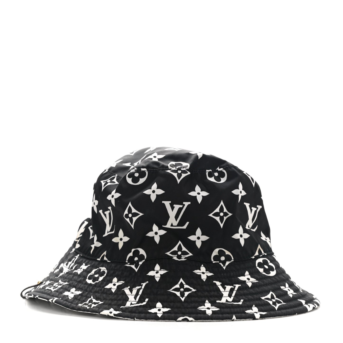 Nylon Monogram Reversible Bob Bucket Hat S Black White