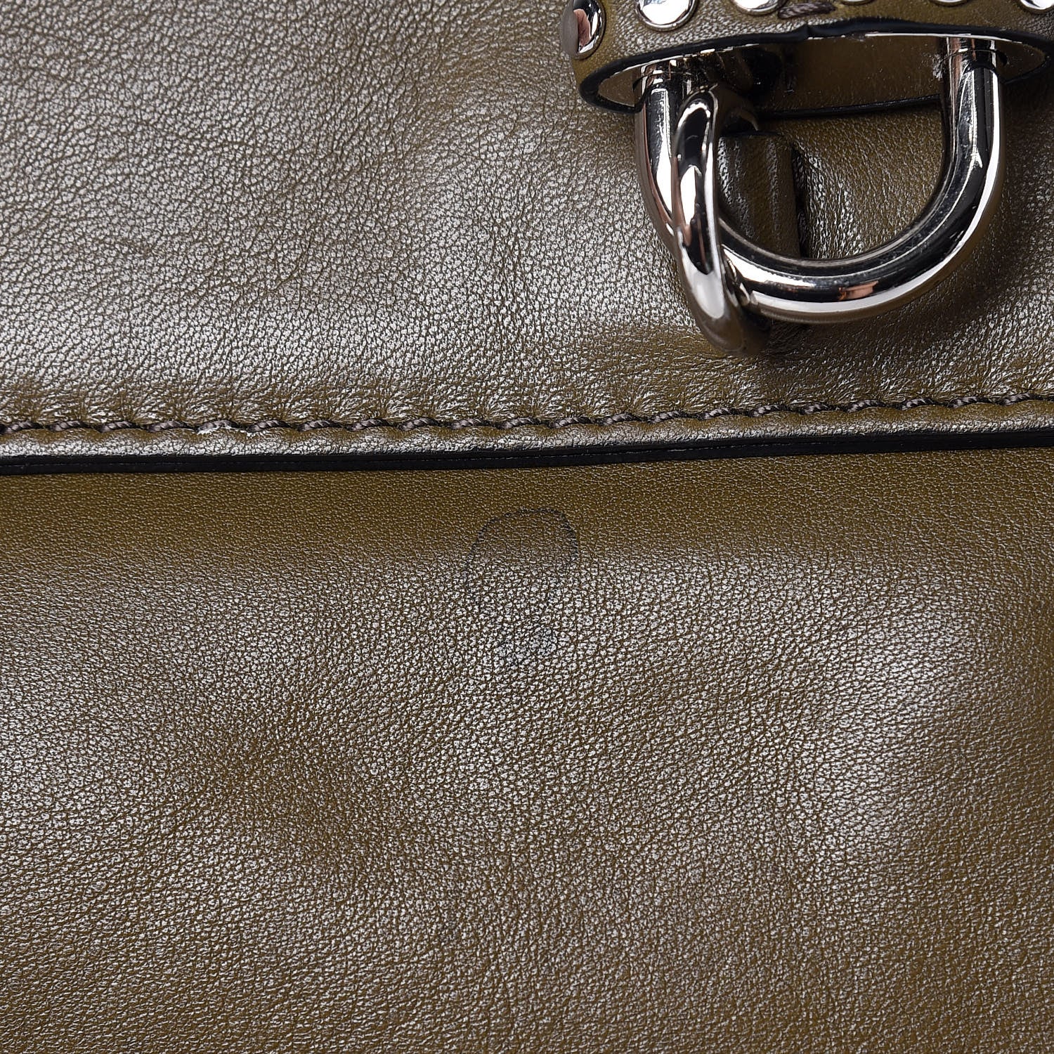 Burberry Calfskin Large Studded Padlock Shoulder Bag Khaki 10 of 16