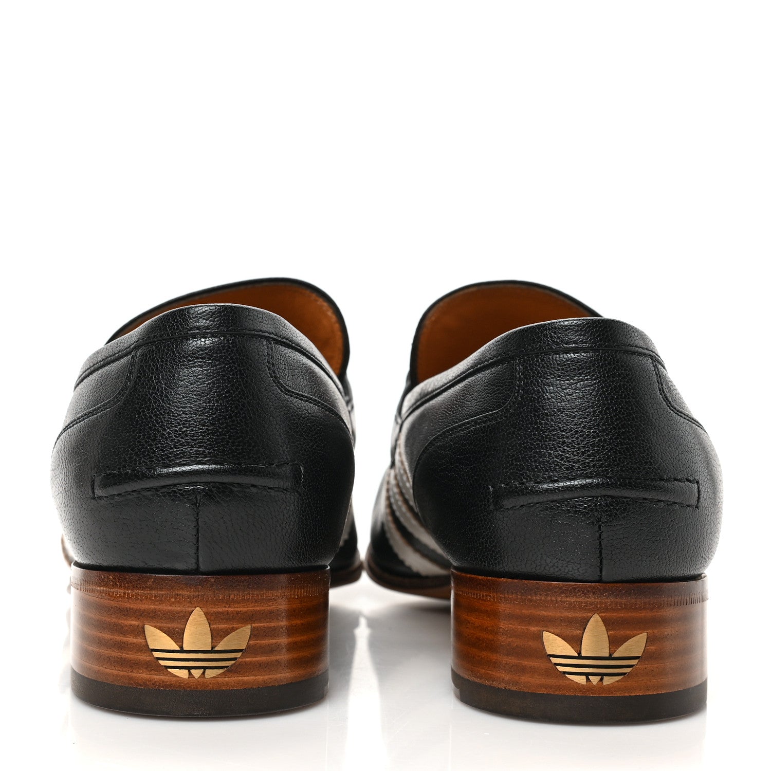 Gucci X ADIDAS Goatskin Web Mens Horsebit Loafers 9.5 Black White 5 of 8