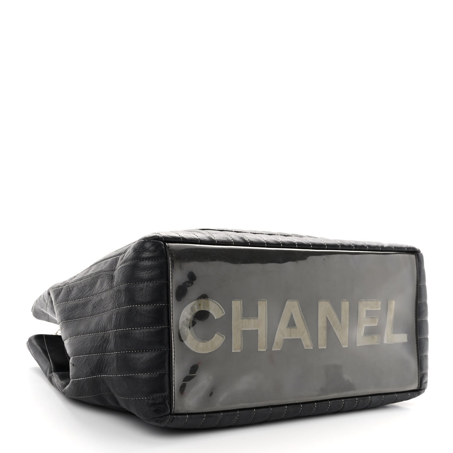 Chanel Lambskin Vertical Quilted Large Mademoiselle Tote Black 4 of 10
