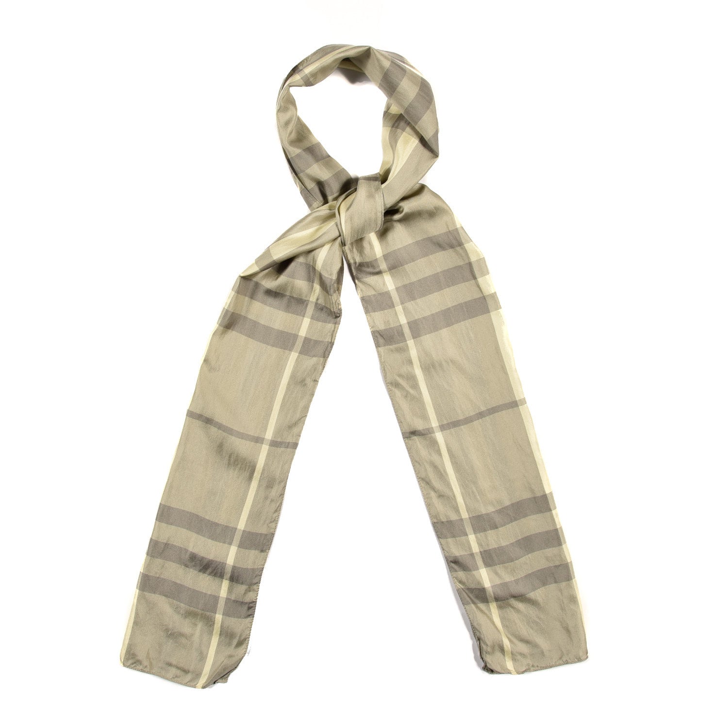 Burberry Silk Giant Check Scarf Grey 1 of 4