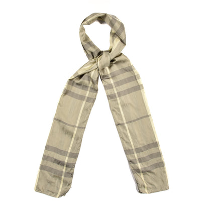 Burberry Silk Giant Check Scarf Grey 1 of 4