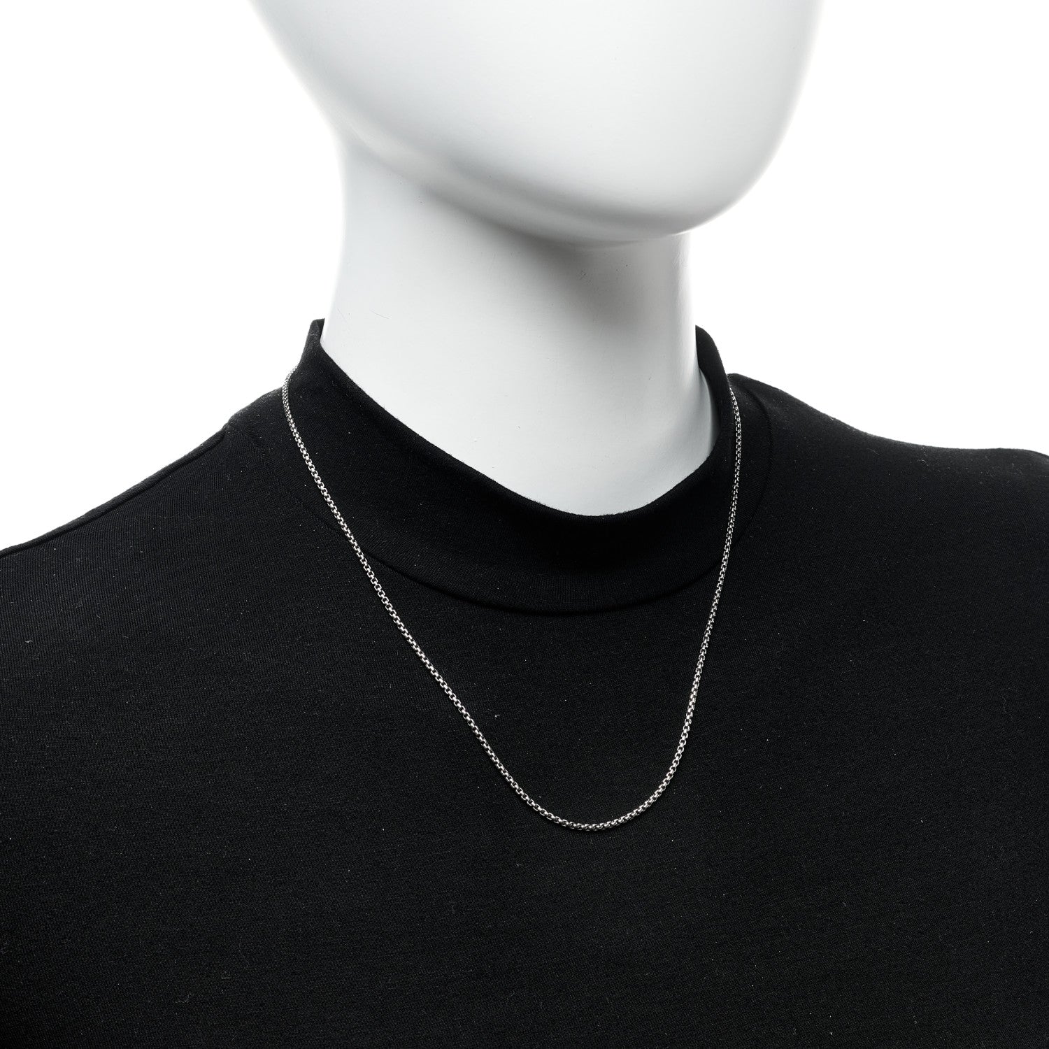 David Yurman Sterling Silver 1.7mm Baby Box Chain Necklace 18" 2 of 6