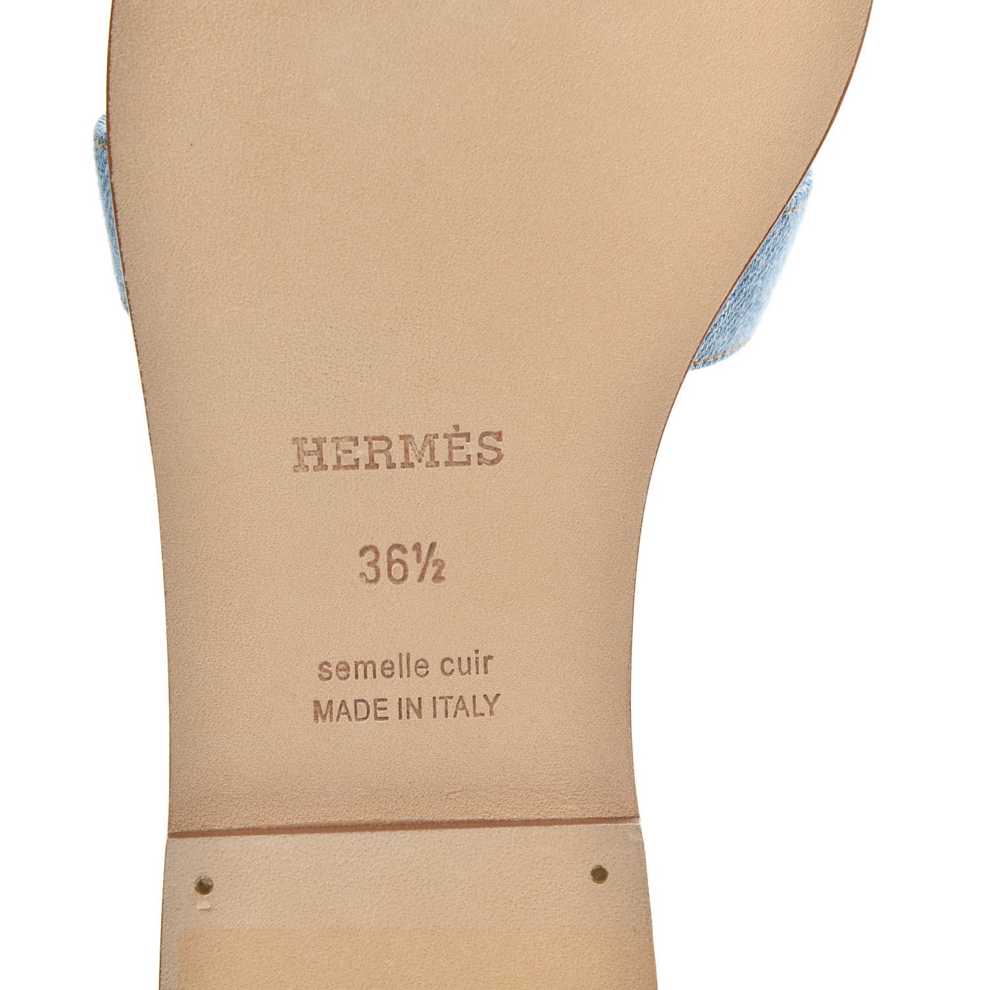 Denim Canvas Oran Sandals 36.5 Bleu Clair