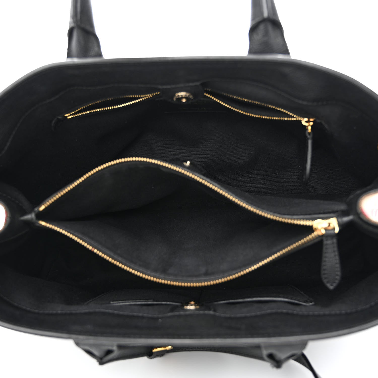 Burberry Grainy Calfskin House Check Large Banner Tote Black 6 of 21
