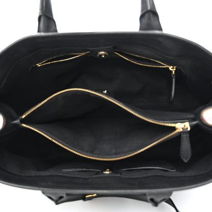 Burberry Grainy Calfskin House Check Large Banner Tote Black 6 of 21