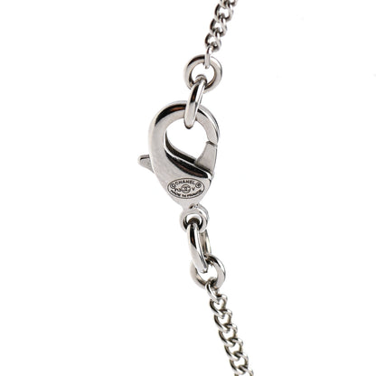 Chanel Crystal Timeless CC Necklace Silver 5 of 5