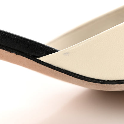 Chanel Lambskin Grosgrain Cap Toe Logo Ankle Strap Pumps 38 White Black 18 of 18