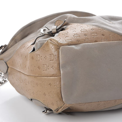 MCM Calfskin Monogram Shoulder Bag Taupe 18 of 23