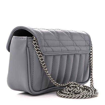 Gucci Calfskin Matelasse Aria Super Mini GG Marmont Shoulder Bag Deep Grey 3 of 10