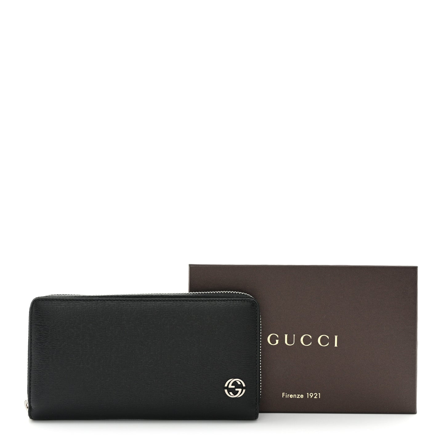Calfskin GG Zip Around Wallet Black