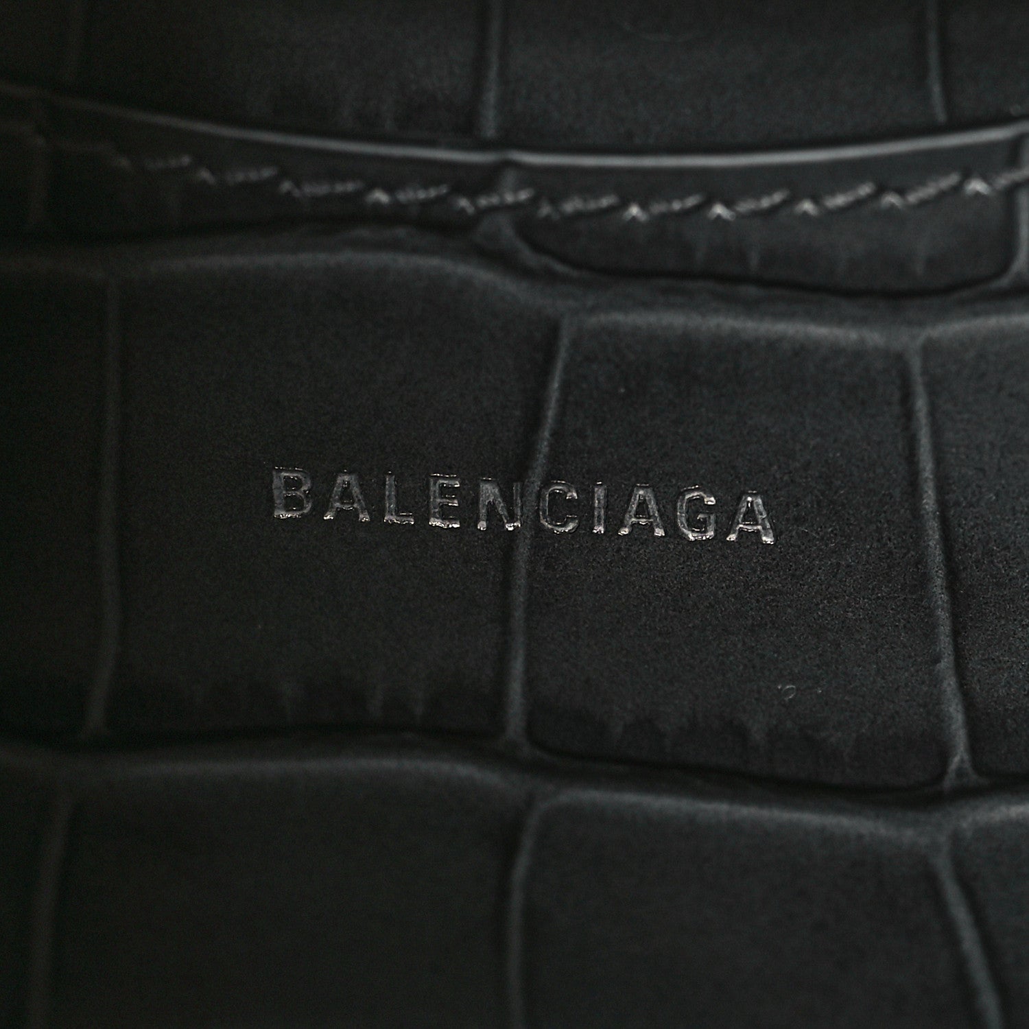 Balenciaga Calfskin Crocodile Embossed Neo Classic Silver Hardware Mini City Dark Grey 6 of 9