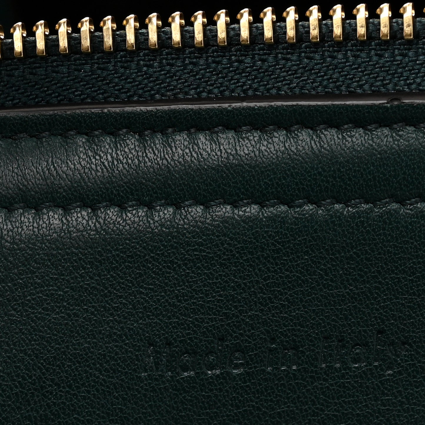Smooth Calfskin Medium Tri-Fold Bag Bottle Green