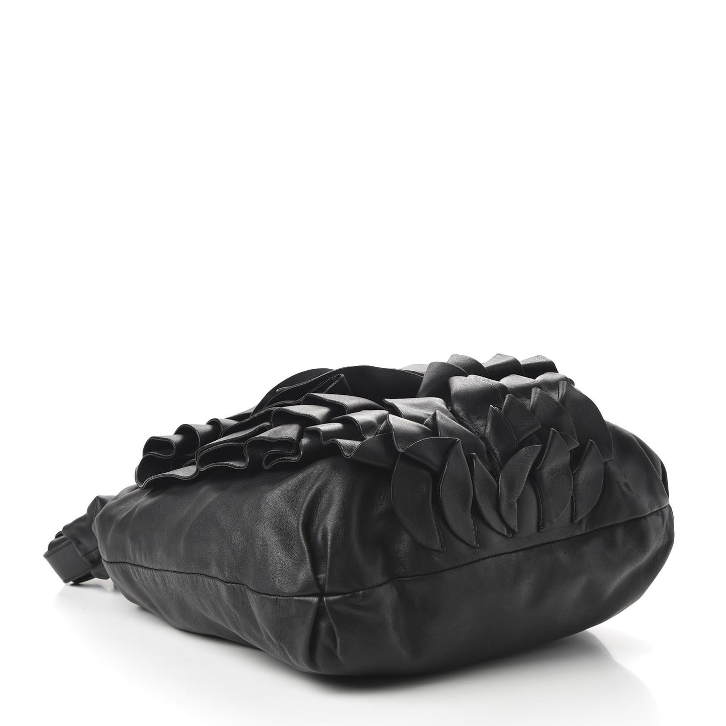 Nappa Pleated Tote Black