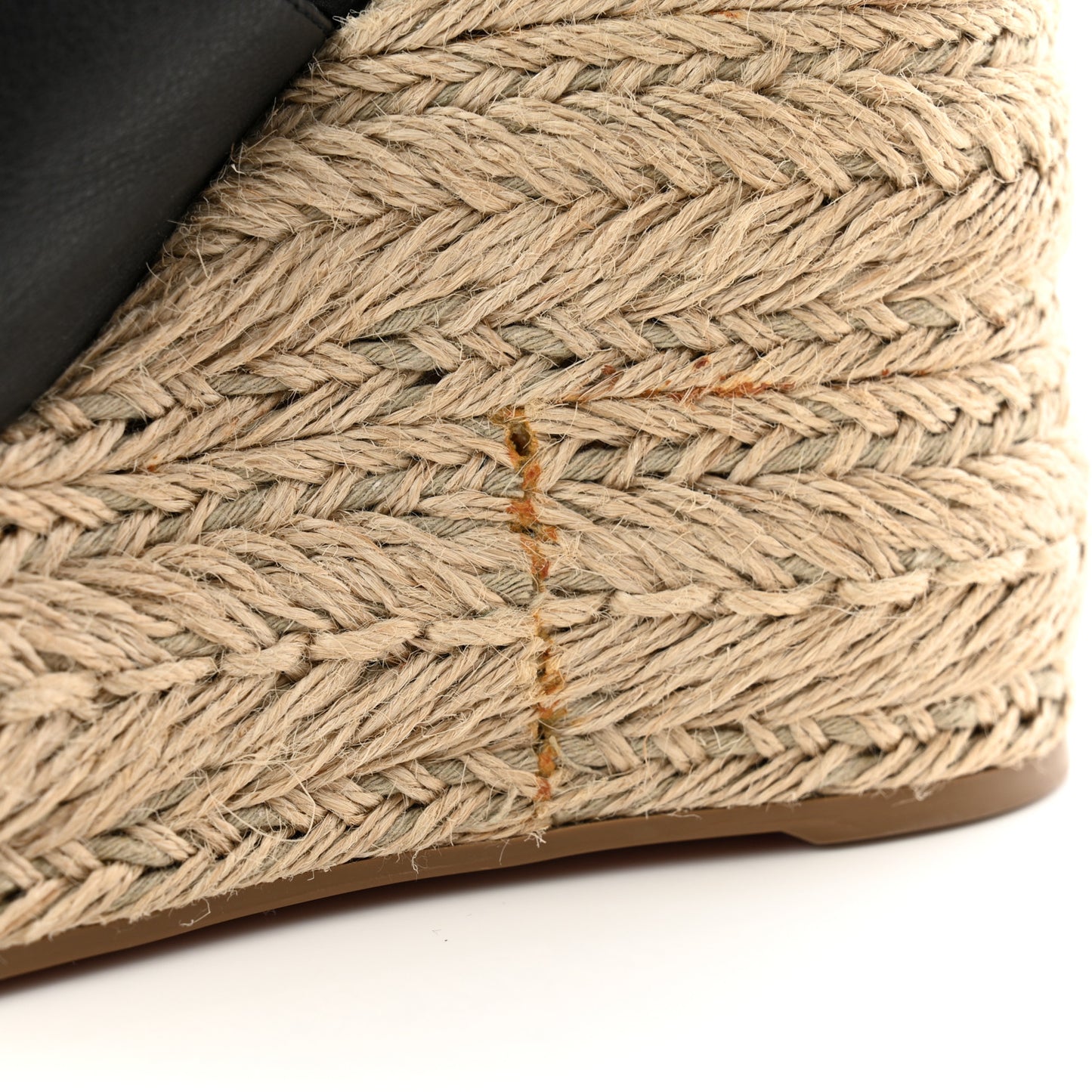 Calfskin Ariella Zeppa 130 Espadrille Sandals 37 Black Naturel