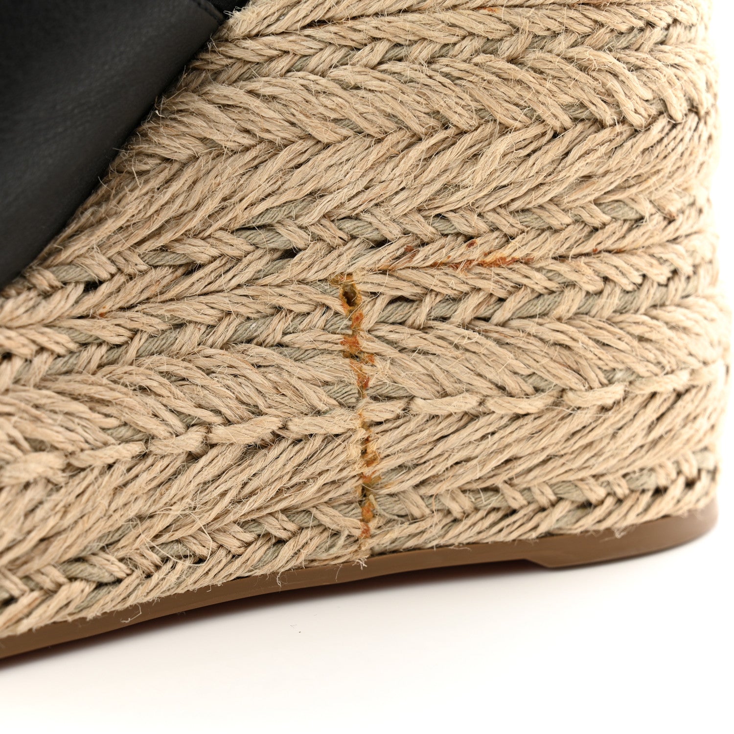 Christian Louboutin Calfskin Ariella Zeppa 130 Espadrille Sandals 37 Black Naturel 8 of 10