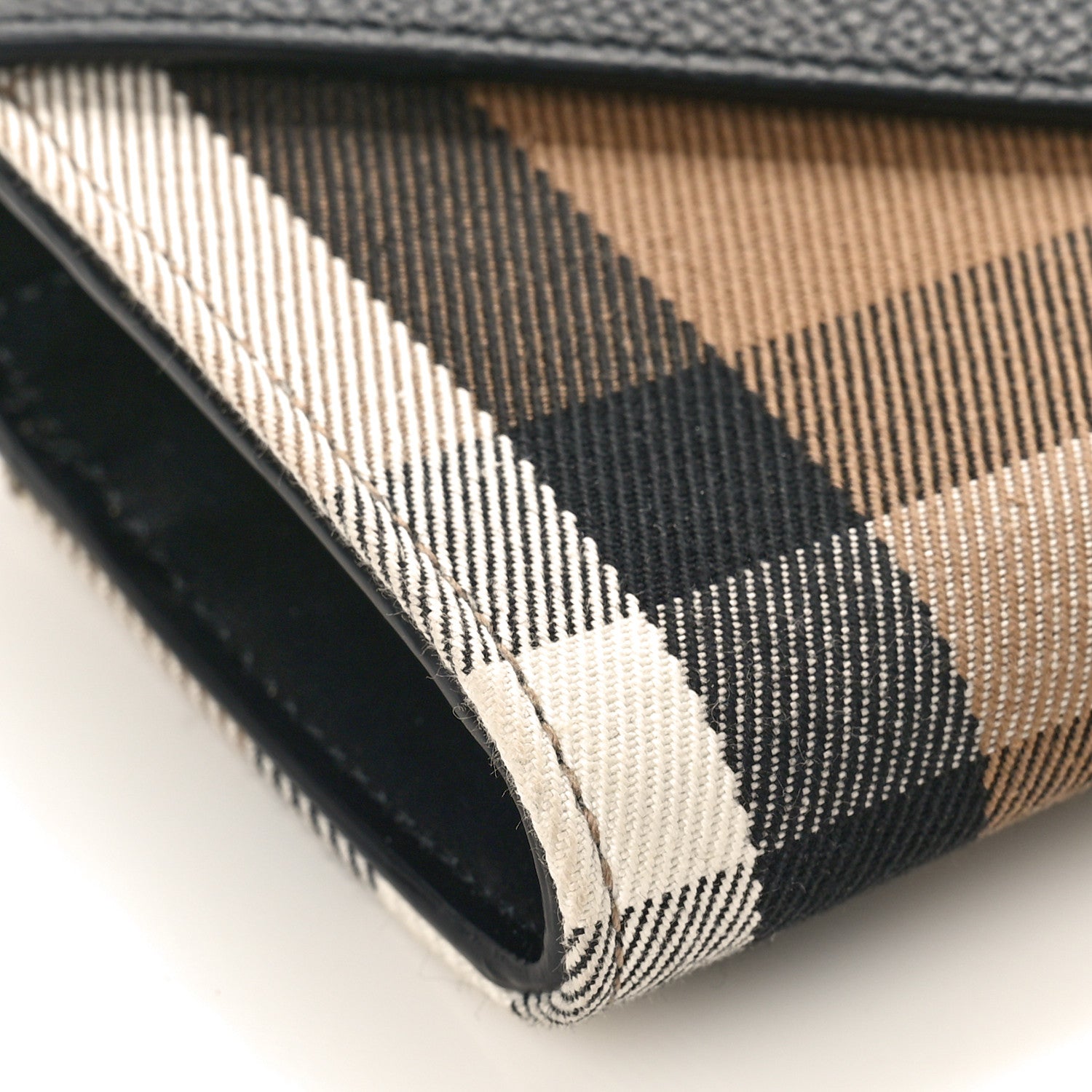 Burberry Vintage Check Grain Calfskin Halton Wallet Black 7 of 8