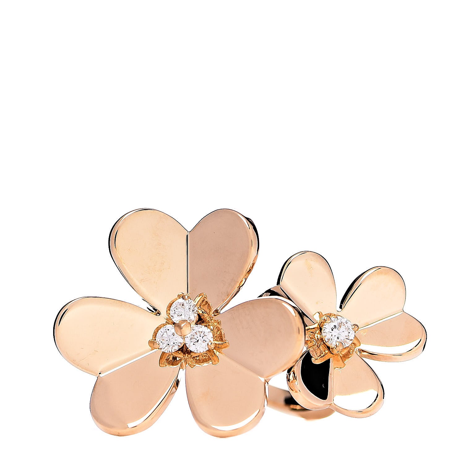 Van Cleef & Arpels 18K Yellow Gold Diamond Frivole Between The Finger Ring 51 5.75 1 of 6