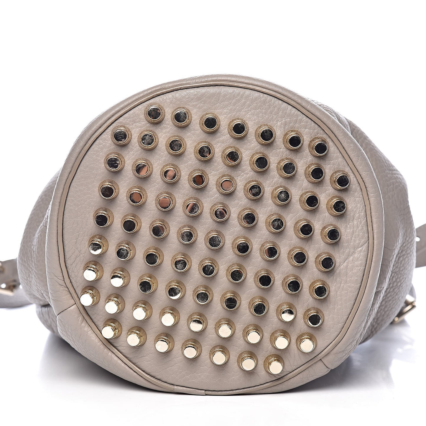 Pebbled Lambskin Diego Bucket Bag Oyster