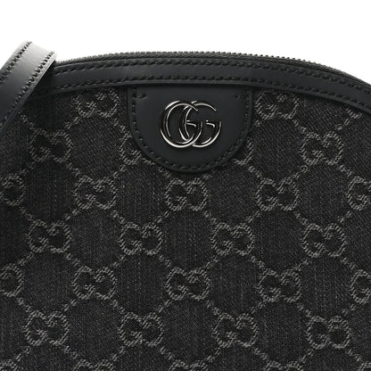 Gucci Denim Cuoio Harness GG Monogram Small Ophidia Dome Shoulder Bag Black Medium Grey 8 of 10