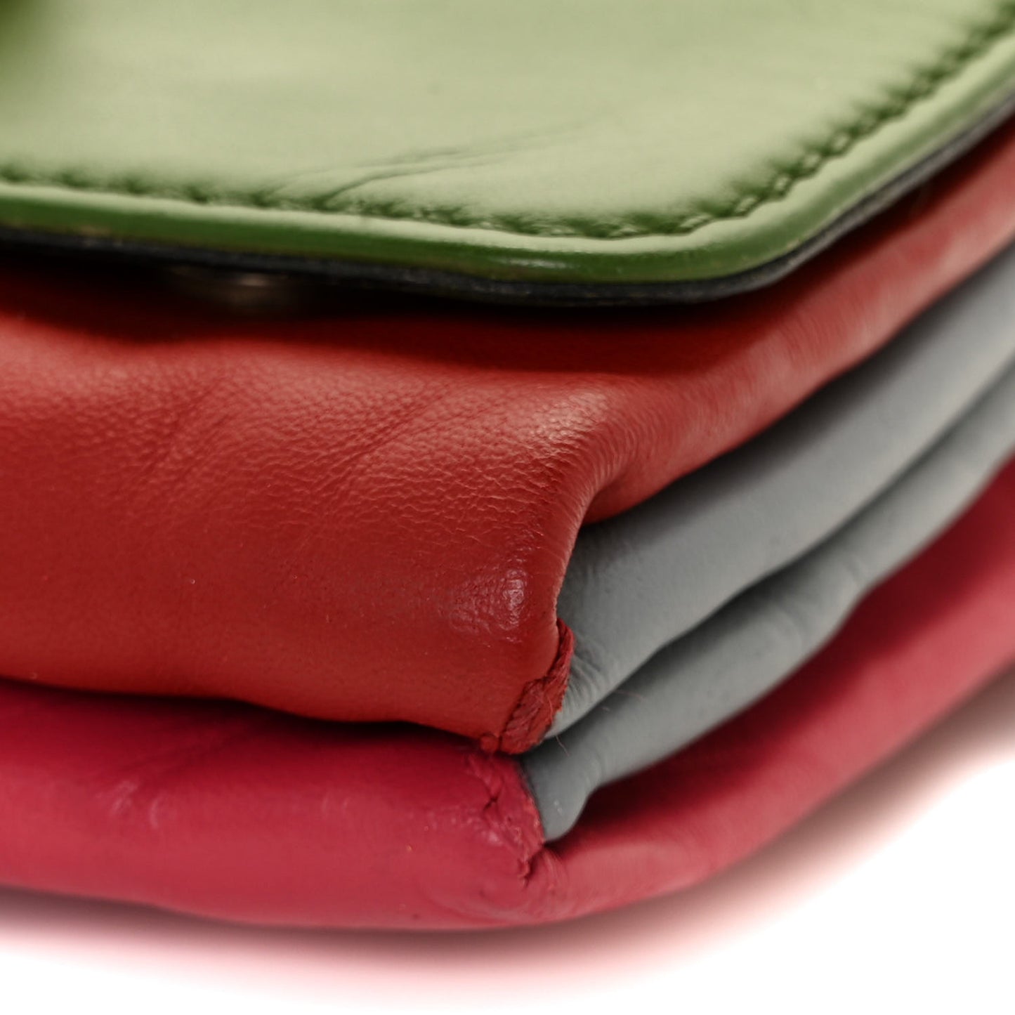 Calfskin Va Va Voom Shoulder Bag Deep Rose Green Grey Scarlet