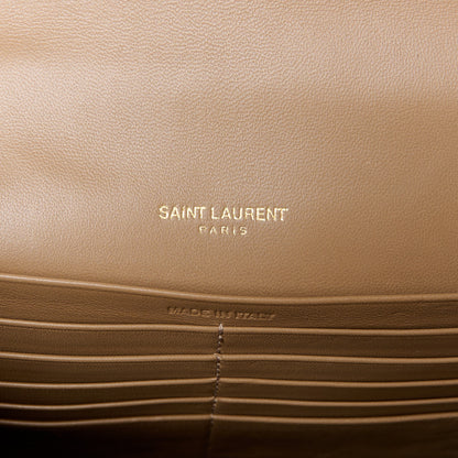 Saint Laurent Lambskin Matelasse Monogram Vicky Chain Wallet Peru 6 of 10