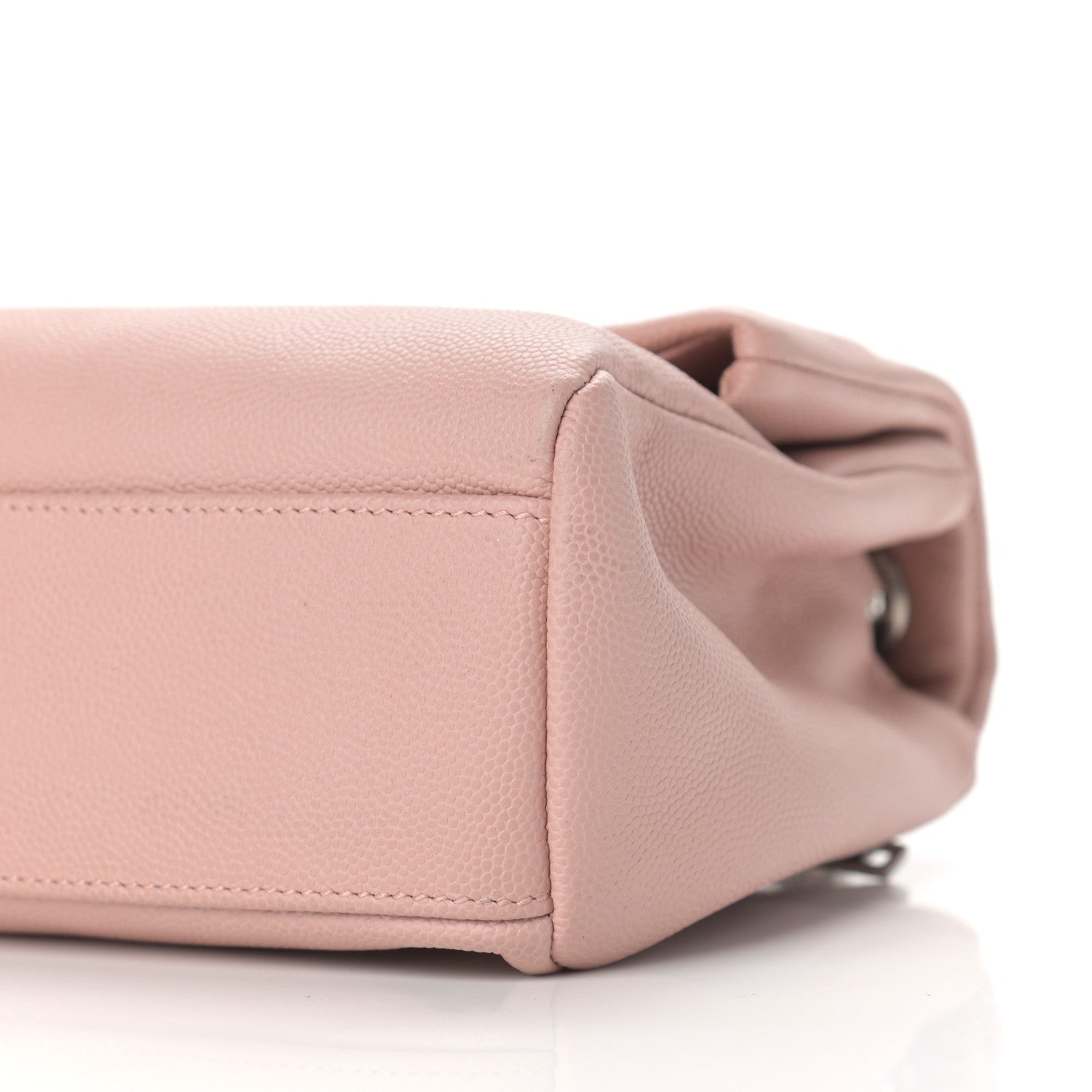 Saint Laurent Grain De Poudre Small West Hollywood Monogram Fold-Over Bag Pale Blush 9 of 10