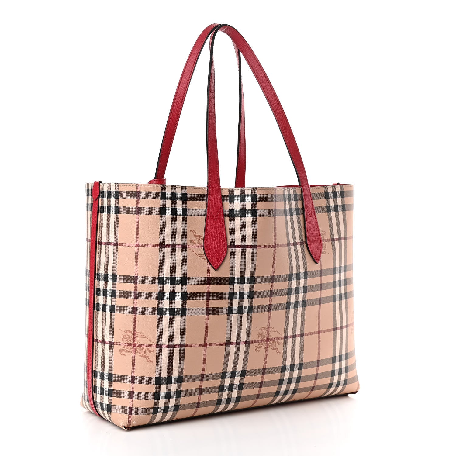 Burberry Haymarket Check Small Reversible Tote Poppy Red 5 of 26