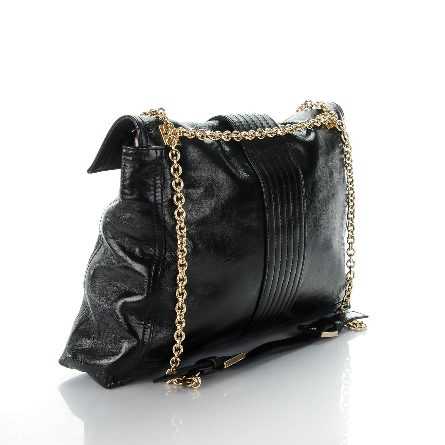 Vitello Acqua Maxi Baguette Shoulder Bag Black