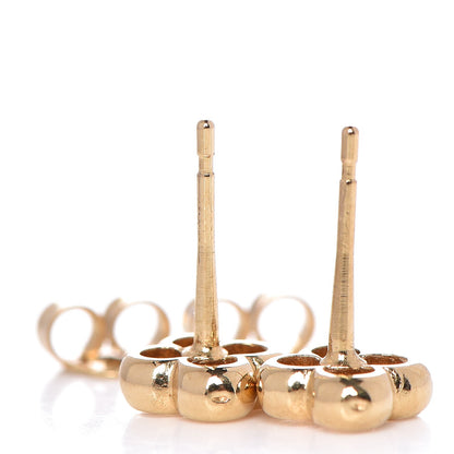 Louis Vuitton Brass Flower Full Stud Earrings Gold 3 of 3