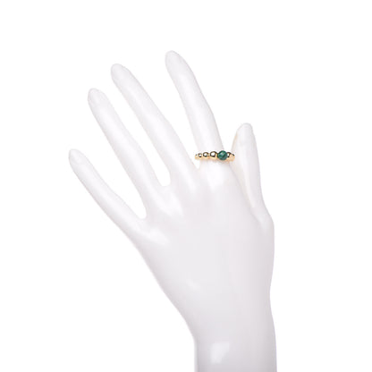 Van Cleef & Arpels 18K Yellow Gold Malachite Perlee Couleurs Variation Ring 53 6.5 2 of 6