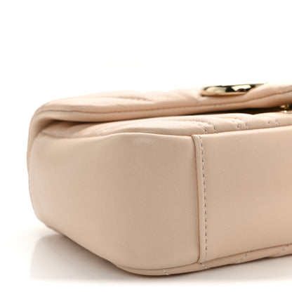 Gucci Lambskin Matelasse Small GG Marmont Shoulder Bag Pink Beige 9 of 10