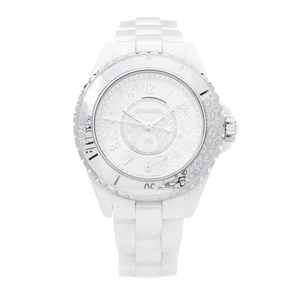 Chanel Stainless Steel Ceramic Diamond 33mm J12 Limited Edition Quartz Watch White 1 of 7