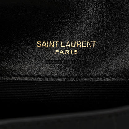 Saint Laurent Crocodile Embossed Monogram Phone Holder Crossbody Black 6 of 9