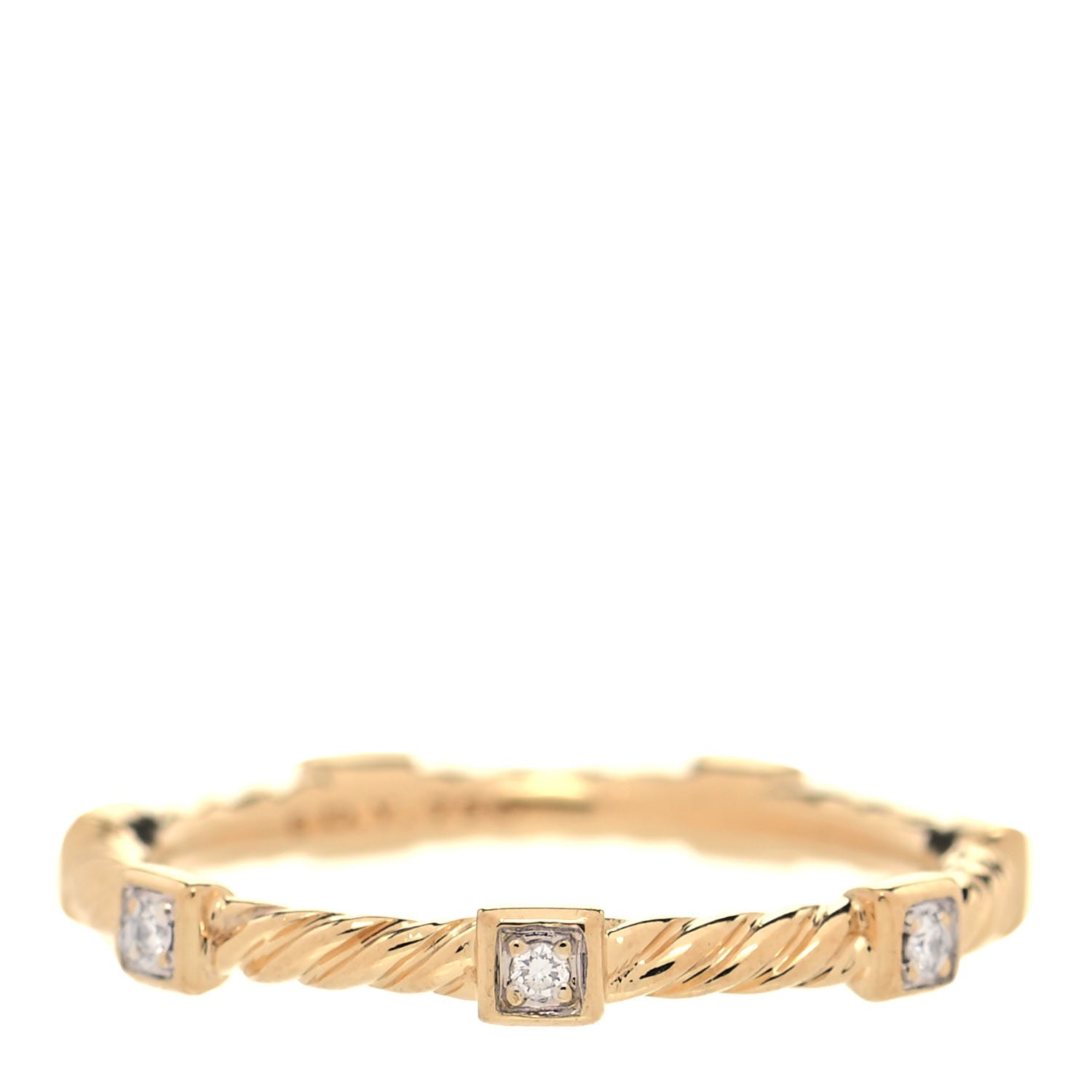 David Yurman 18K Yellow Gold Diamond Cable Collectibles Ring 57 8 1 of 4