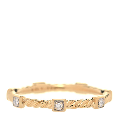 David Yurman 18K Yellow Gold Diamond Cable Collectibles Ring 57 8 1 of 4