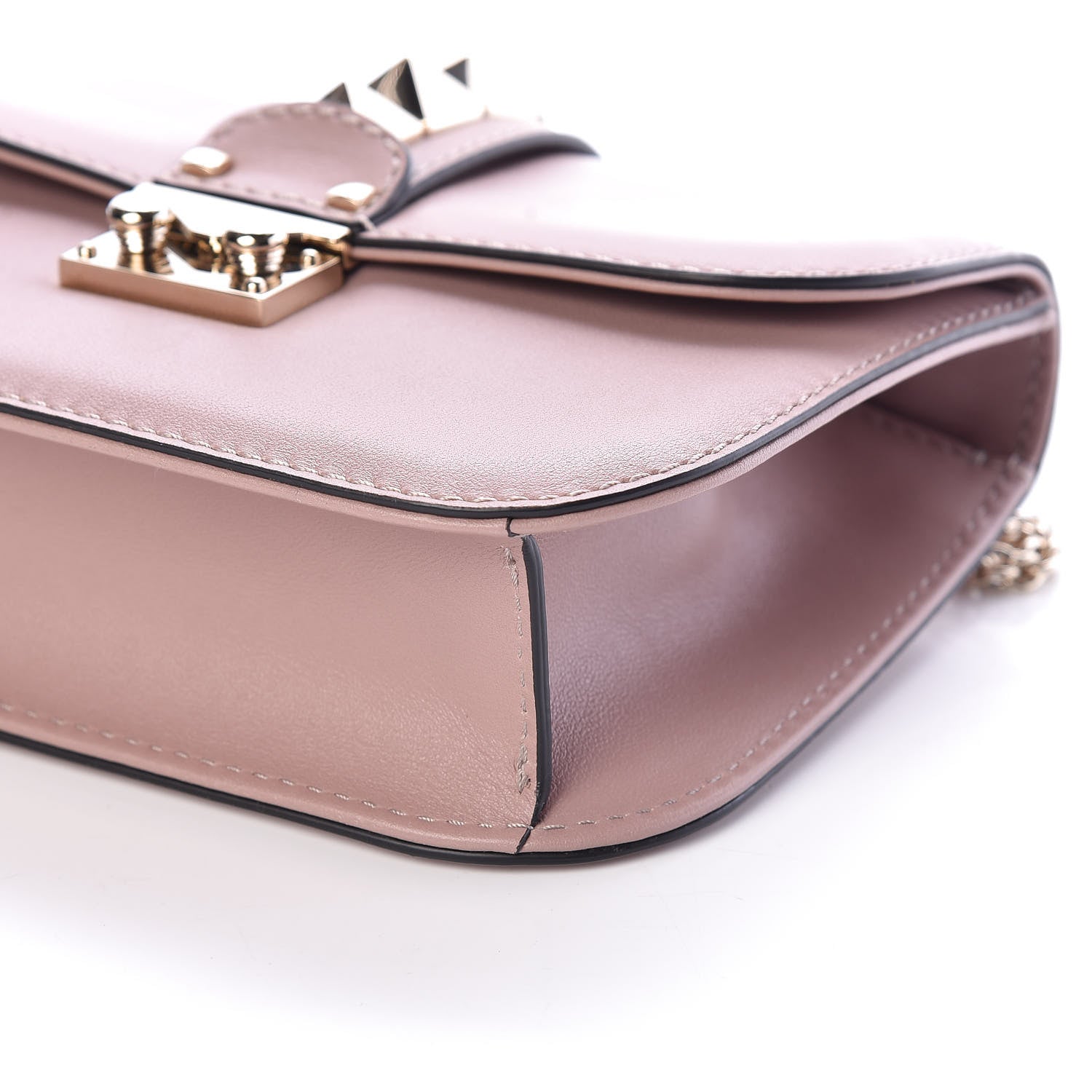 Valentino Garavani Vitello Small Glam Lock Rockstud Flap Poudre 9 of 9