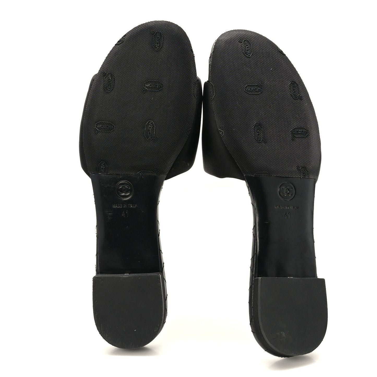 Satin Mule Sandals 41 Black