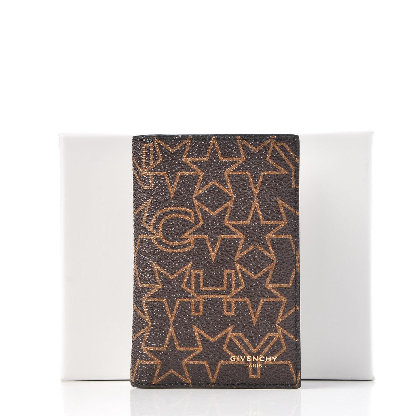 Coated Canvas Star Folding Card Case Brown