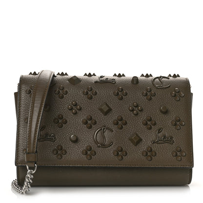 Christian Louboutin Calfskin Spikes Loubinthesky Paloma Clutch Silex 1 of 9
