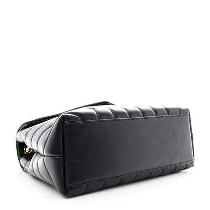 Saint Laurent Calfskin Y Quilted Monogram Small Loulou Chain Satchel Black 4 of 11