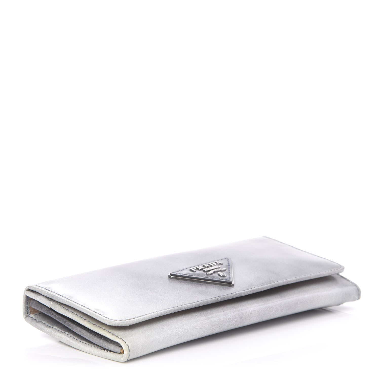 Prada Spazzolato Tria Continental Flap Wallet Grigio 4 of 12